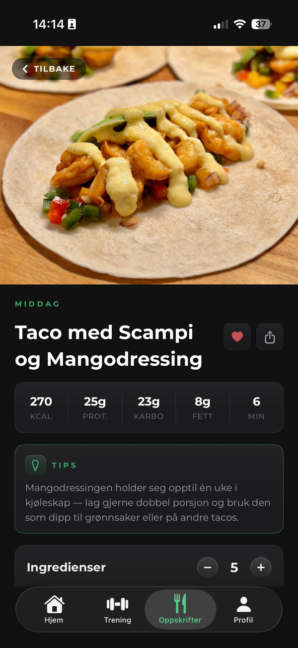 MOTEVO. app — ukesmeny